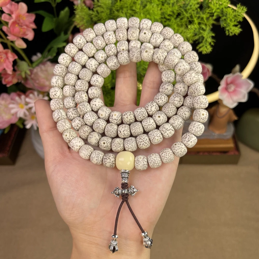 海南原生态星月菩提108颗手串脖挂10X9简约百搭款星月菩提文玩