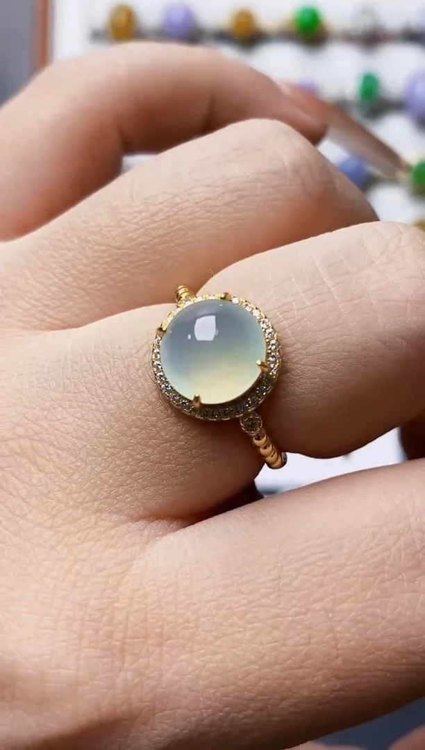 银S925镶嵌戒指翡翠0243