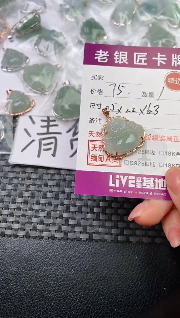 翡翠银S925镶嵌颈饰·