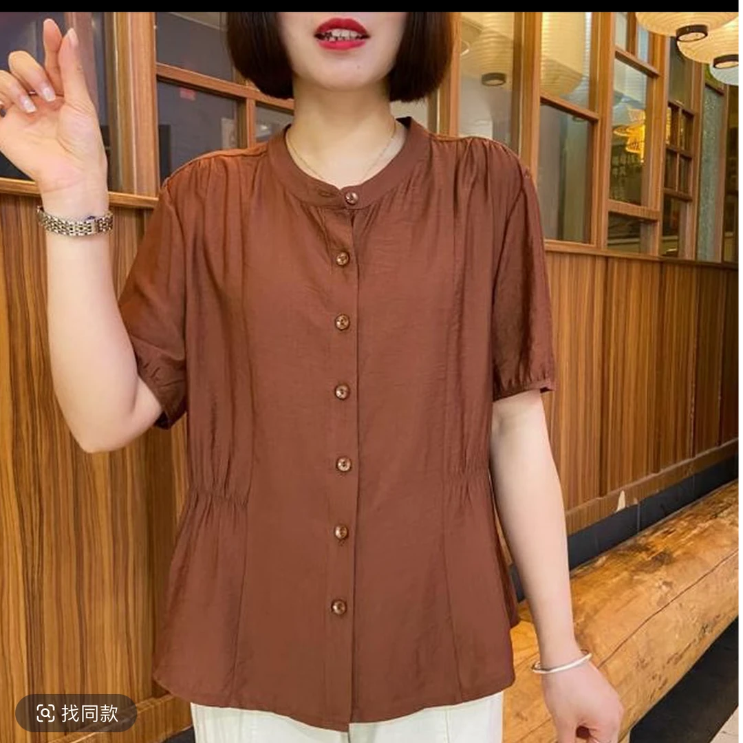 2025新款时尚衬衫休闲遮肉显瘦洋气夏季气质百搭138