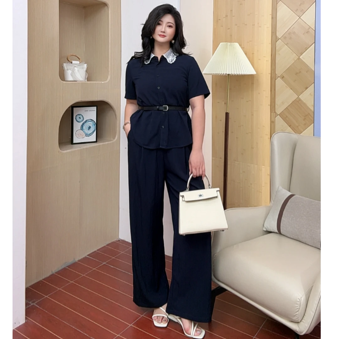 【大码定制】IEF/爱依服大码女装2025夏季韩风收腰显瘦上下套裤