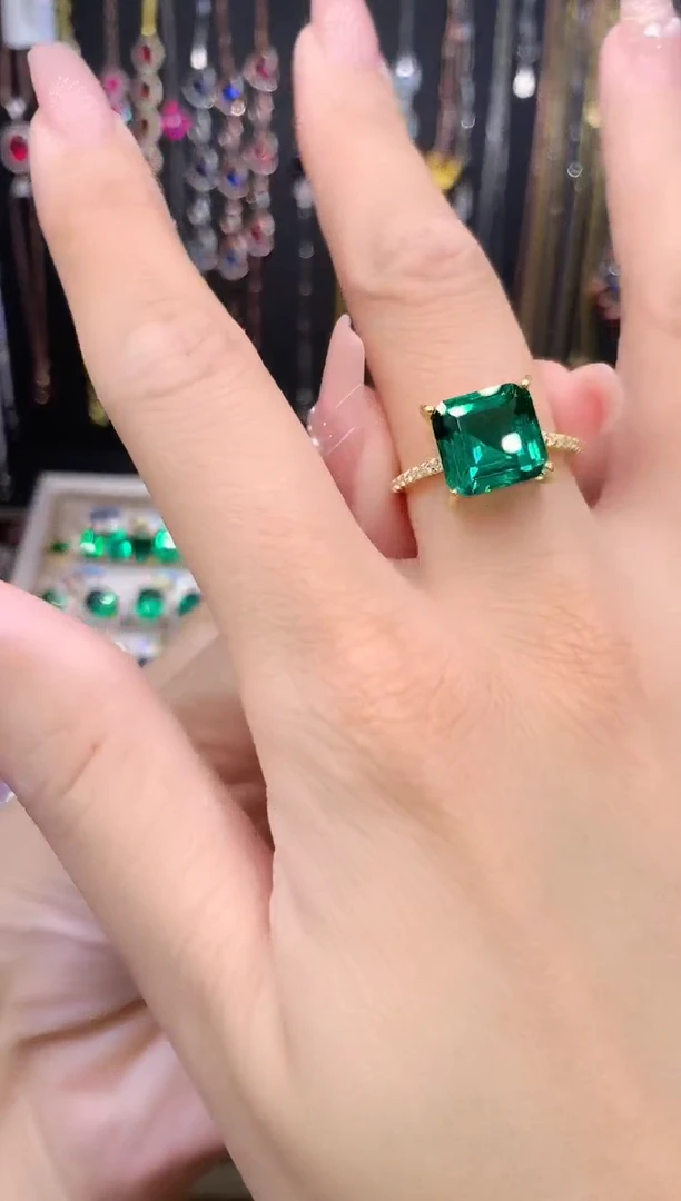 戒指透辉石银S925镶嵌金色10