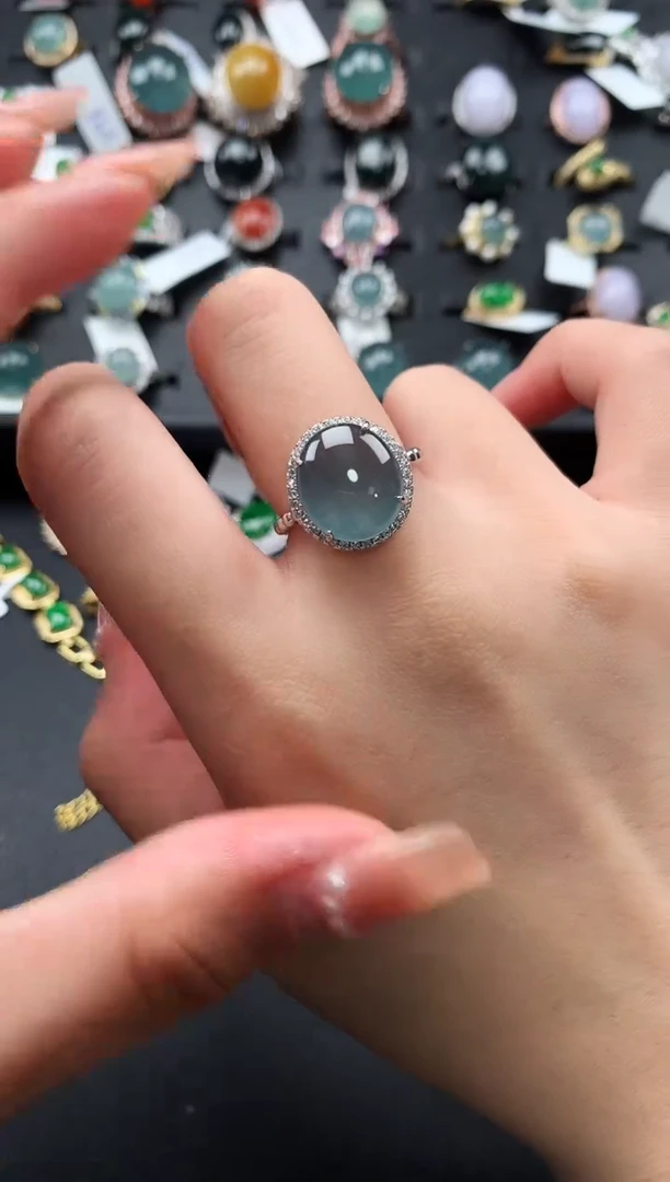 【闪购商品】翡翠戒指银S925镶嵌51241