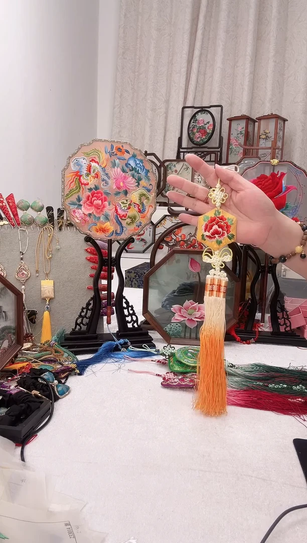扇子苏州作品手工车挂