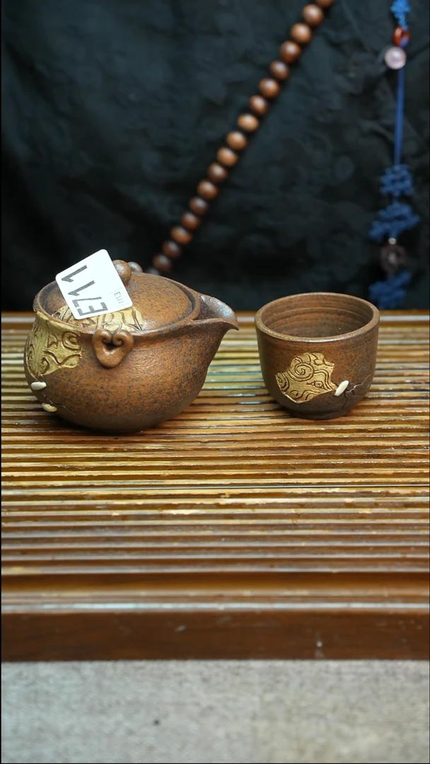 万古烧粗陶手工手做茶具