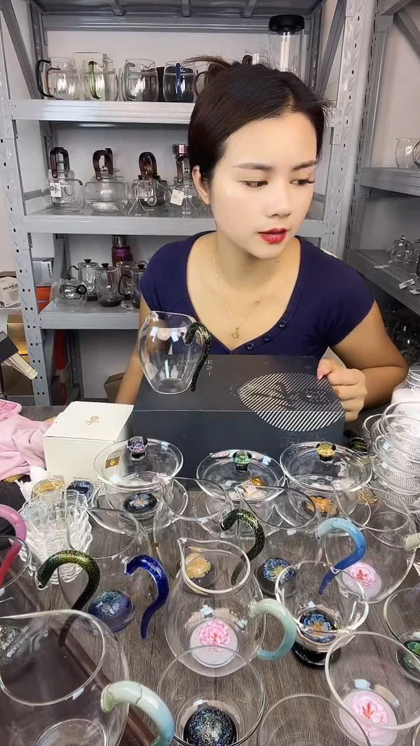 手工艺品玻璃冬***风禾器 怡然黑金公道杯 孤品