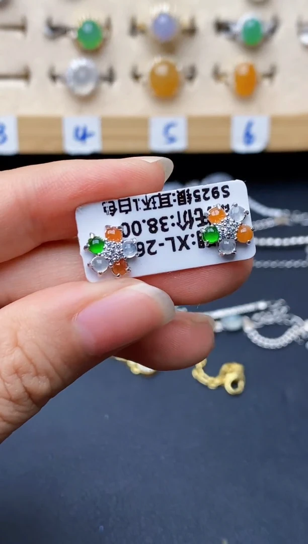 银S925镶嵌戒指翡翠3069