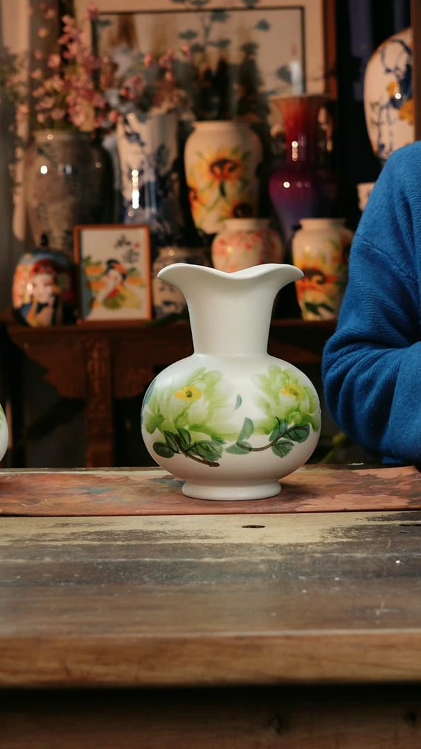 【闪购商品】瓷片景德镇纯手工釉下彩精品花瓶