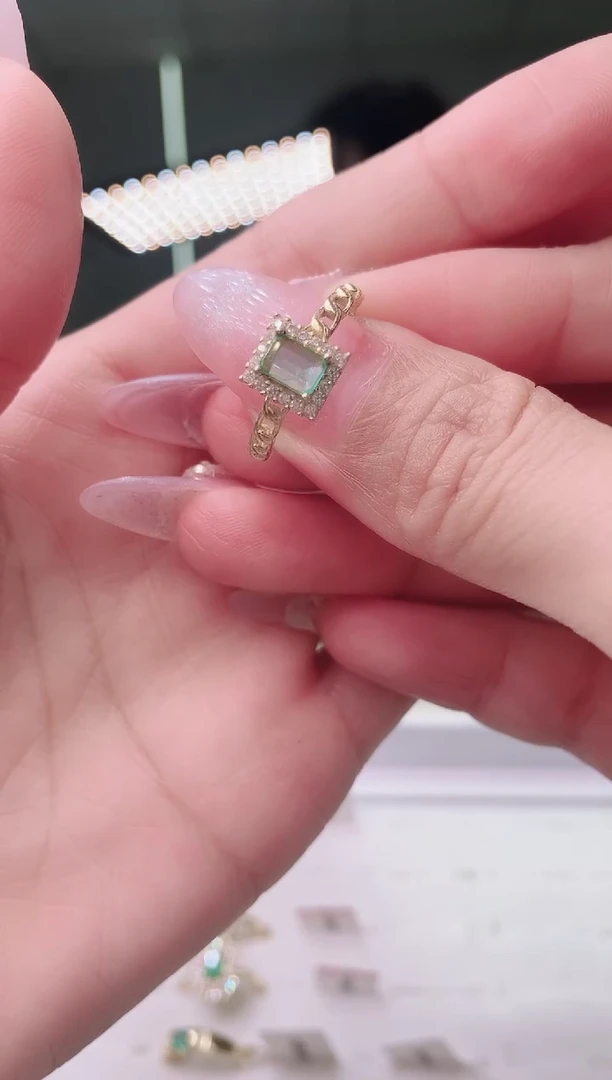 【闪购商品】祖母绿戒指银S925镶嵌21-20