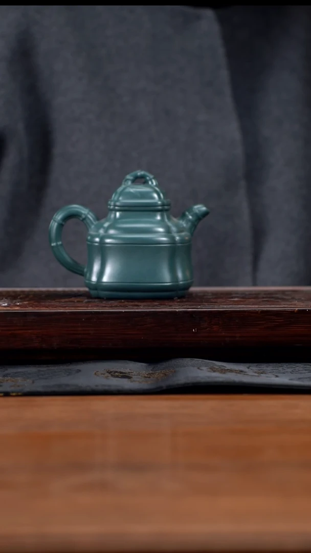 【闪购商品】紫砂茶壶290cc黄龙山原矿绿泥竹鼎27