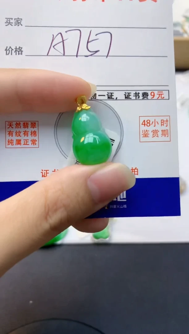 颈饰18K金镶嵌翡翠天然缅甸A货翡翠百元以上9元证书费自理