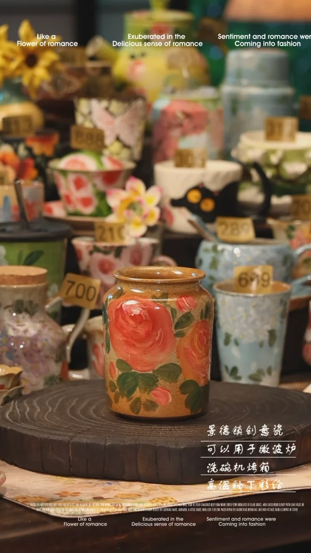 陶瓷随机画片景德镇高温釉下彩手工手绘款式
