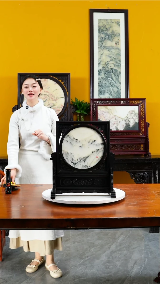 石材天然大理石画摆件