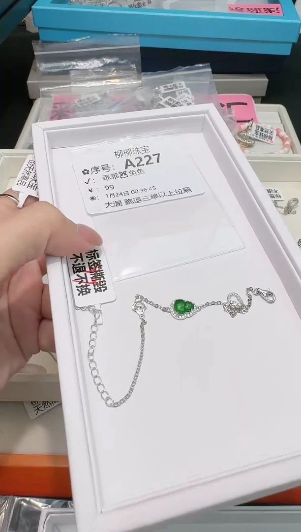 【闪购商品】翡翠手链银S925镶嵌多样性发一A227