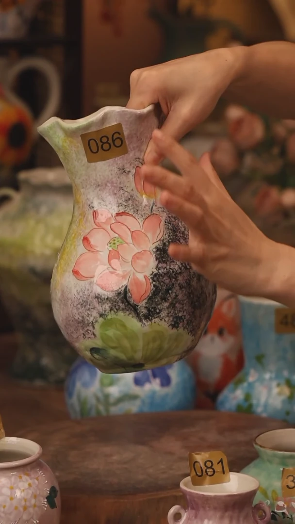 陶瓷089景德镇设计师手作花器摆件侘寂风