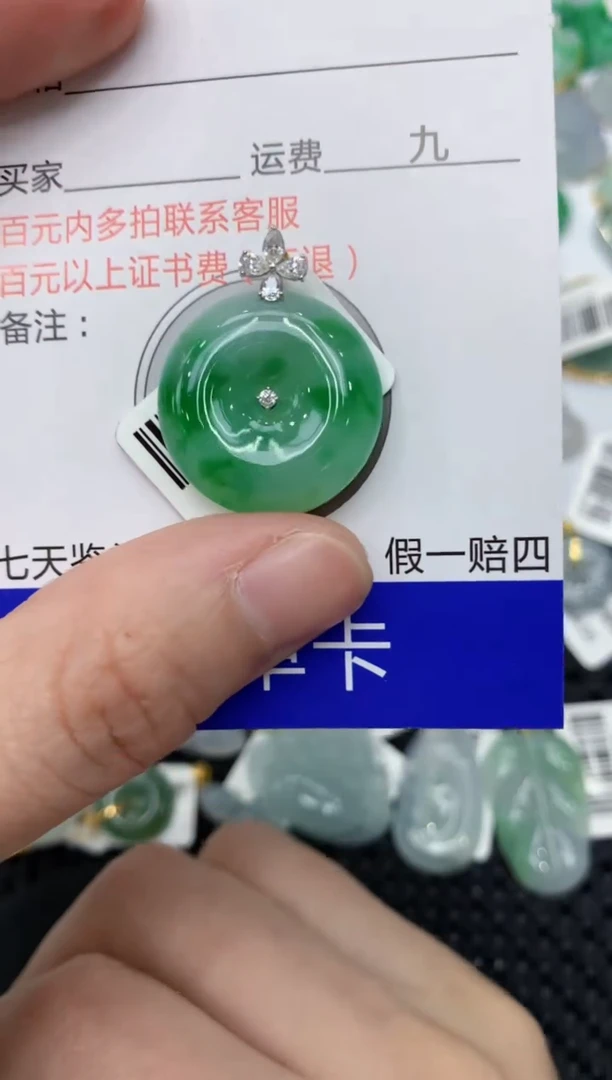 【闪购商品】翡翠颈饰18K金镶嵌11111111