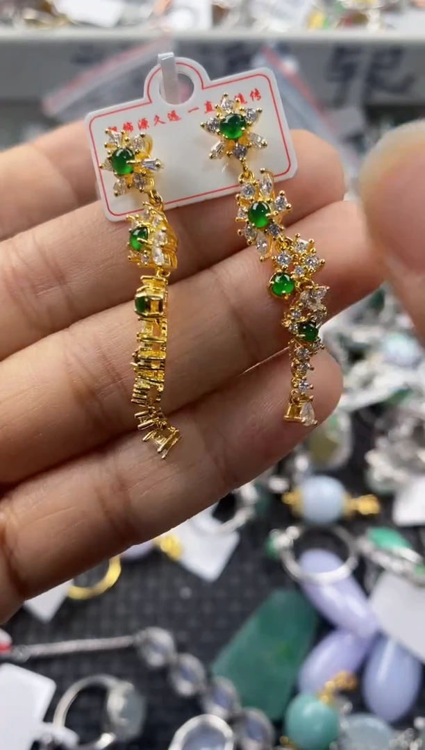 银S925镶嵌戒指翡翠6666----3