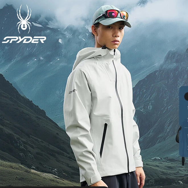 SPYDER秋季新款男子运动夹克户外防水透气冲锋衣外套25EF119M