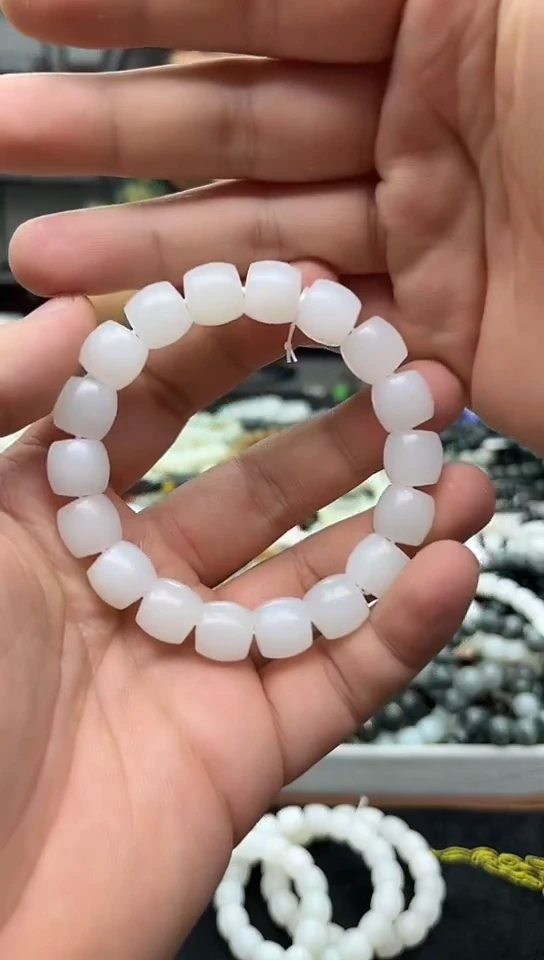 未镶嵌手串和田玉新疆且末天泰白玉12特细