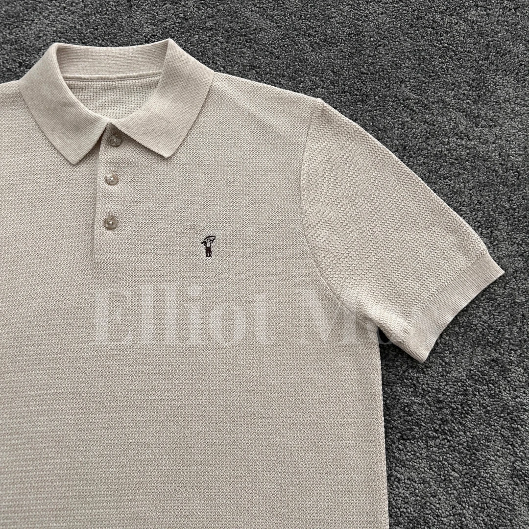 Elliot Mos小刺绣老钱风~Polo T-Shirt莱赛尔混纺短袖polo衫-1177