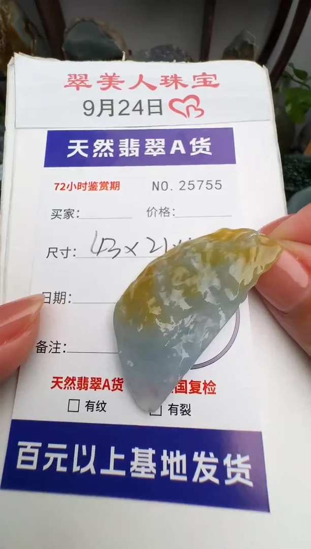 颈饰未镶嵌翡翠原石25755