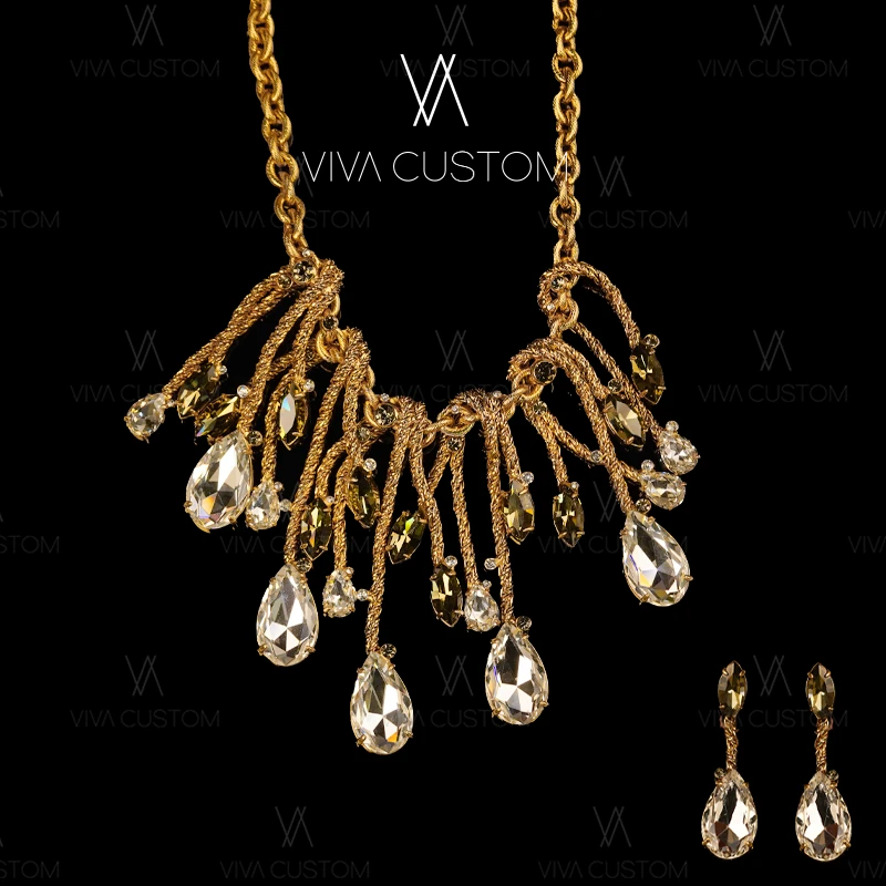 铜合金合成锆石耳饰 （精工系列）复古经典奢华烟花套装