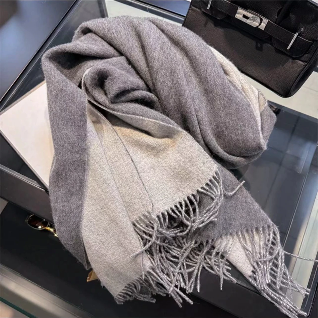 【专属】百搭围巾秋冬新款气质时尚百搭红色双面印花围巾