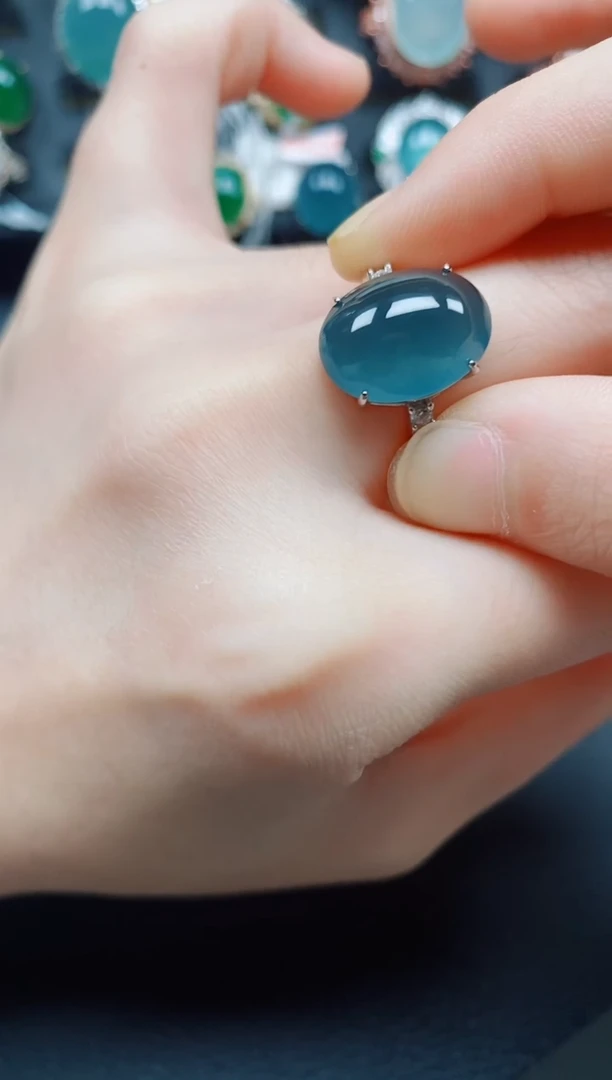 银S925镶嵌戒指翡翠翡翠