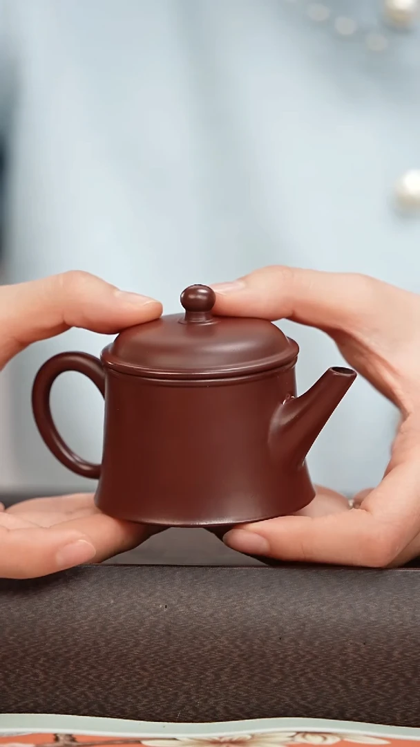 【闪购商品】紫砂茶壶张健紫朱泥光素柱瓦100CCX