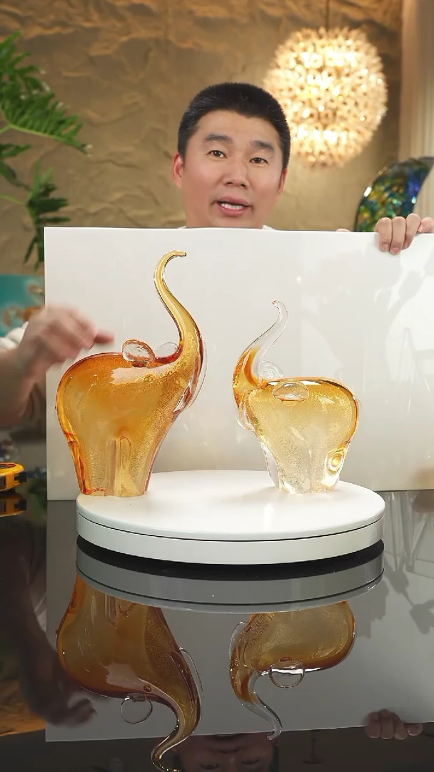 【闪购商品】摆件设计款大象摆件一对带底座一对