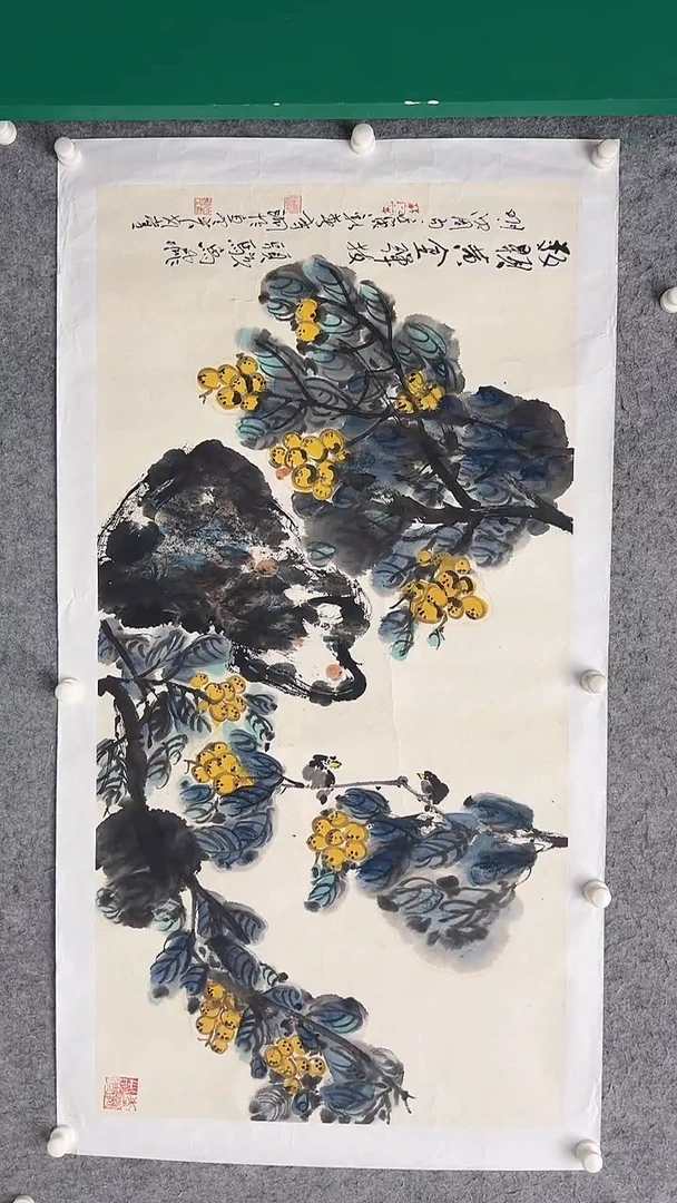 国画李纲-8平尺-花鸟国画-金