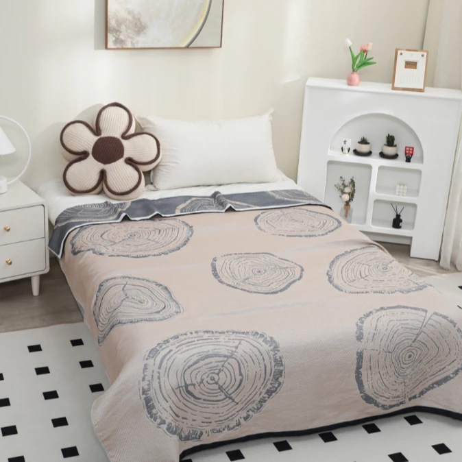 纯棉纱布盖毯--年轮150*200