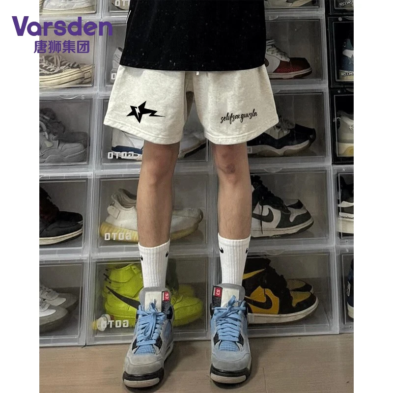 唐狮集团Varsden夏季美式简约logo印花短裤男直筒宽松休闲五分裤