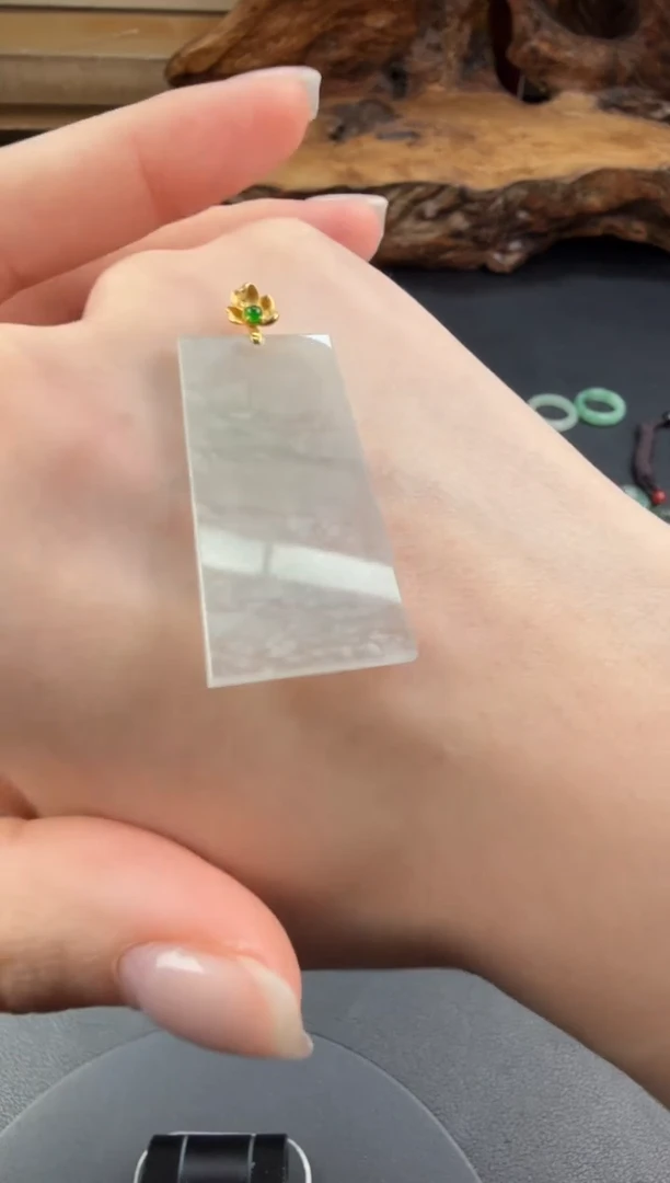 吊坠(不含链)18K金镶嵌翡翠翡翠饰品-16