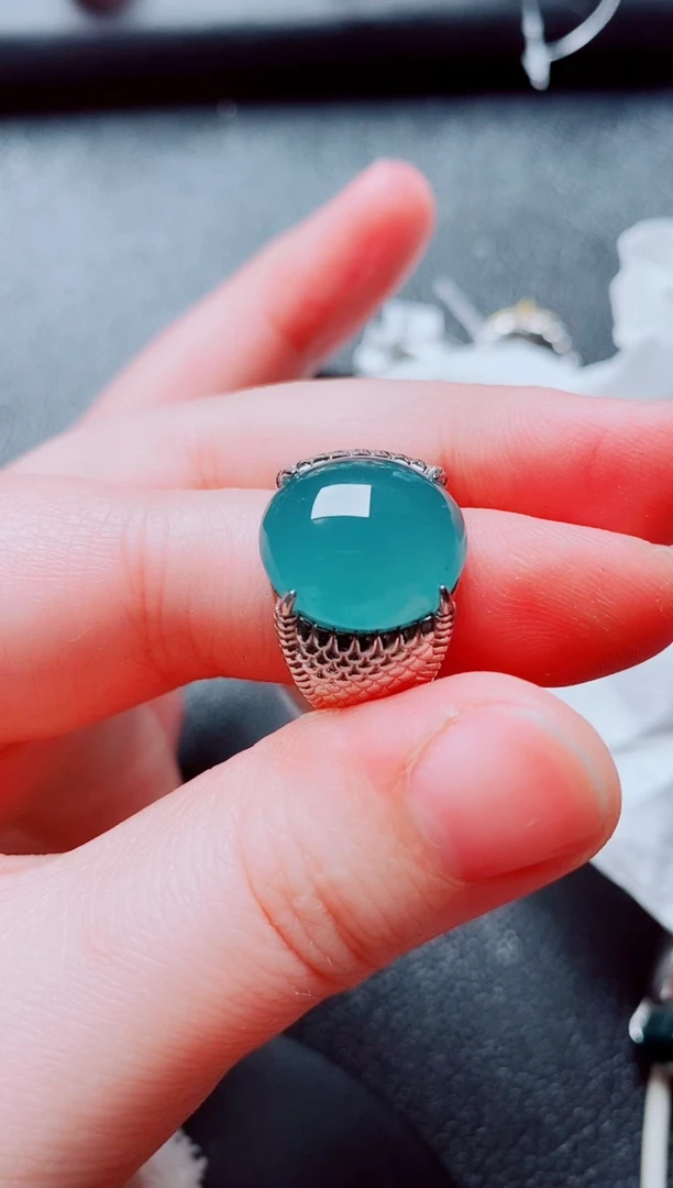 银S925镶嵌戒指翡翠111