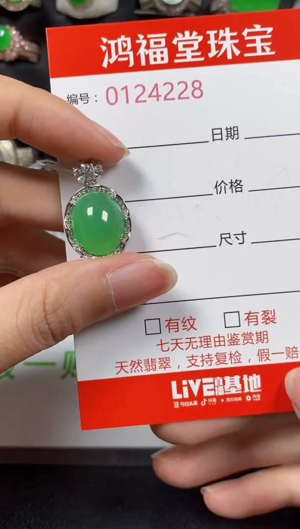 颈饰银S925镶嵌翡翠4228