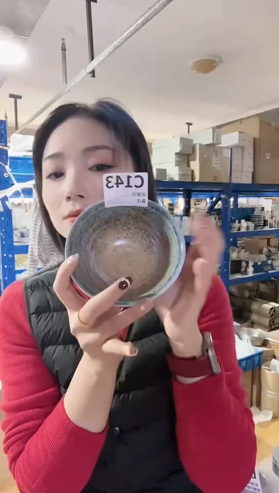 【闪购商品】瓷片日本进口瓷器粗陶13cm碗一只C156
