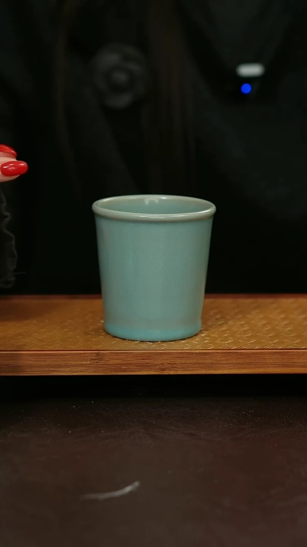 摆件陶原矿原釉汝宋汝瓷 可乐杯