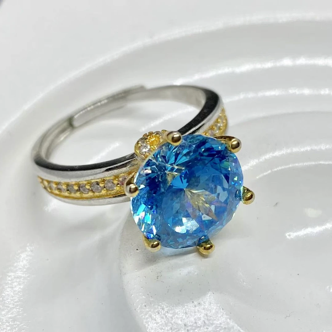 【南非库里南】NFKLN 高端奢华定制 金边蓝色戒指 087