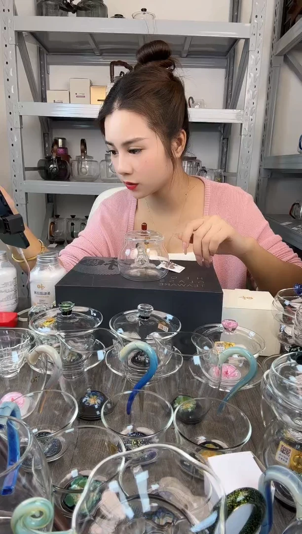 水晶玻璃无盖款禾器  青云壶 琥珀色