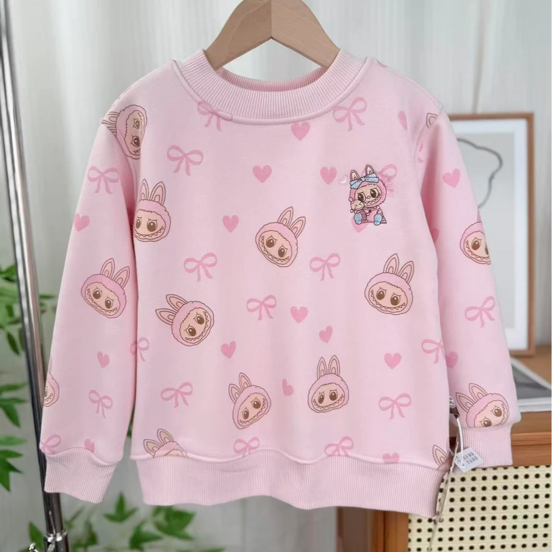 休闲风冬款女儿童圆领卫衣圆领加绒女宝上衣