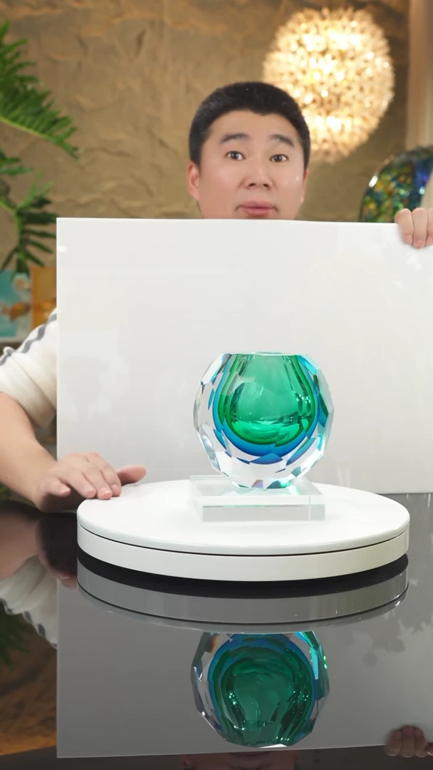 【闪购商品】摆件福利蓝绿切面花瓶