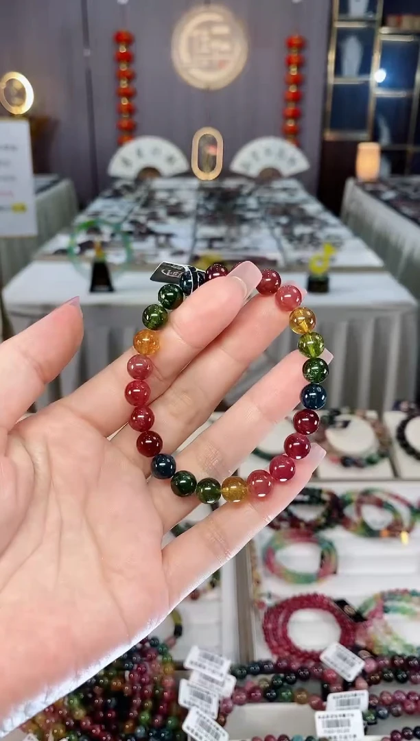 未镶嵌收藏级老矿碧玺单圈手串7mm+碧玺hon多样性发货一条