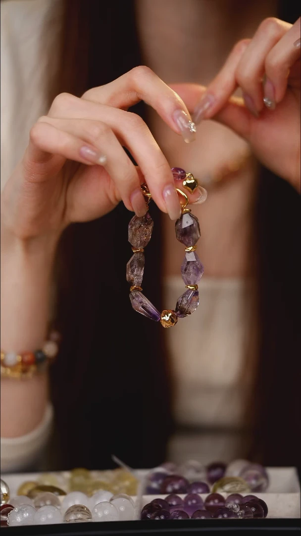 合金手串水晶紫超七