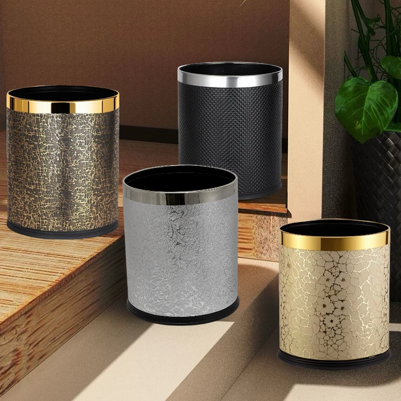 酒店客房垃圾桶宾馆KTV卫生间防水纸篓办公室双层阻燃桶圆形无盖