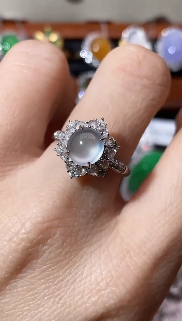 【闪购商品】翡翠戒指18K金镶嵌戒指