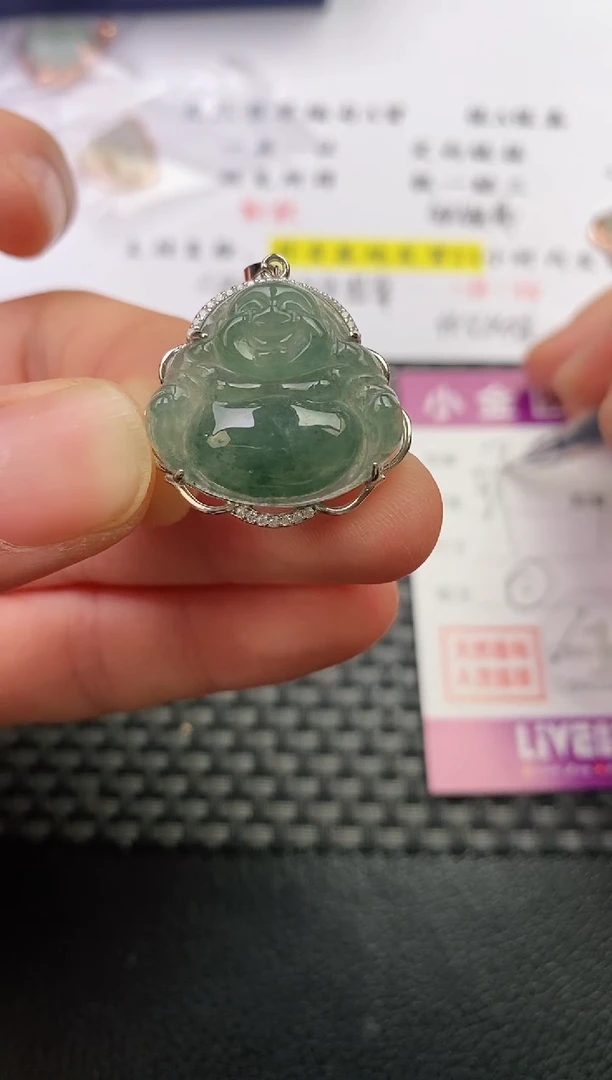 颈饰银S925镶嵌翡翠阿***?挂件