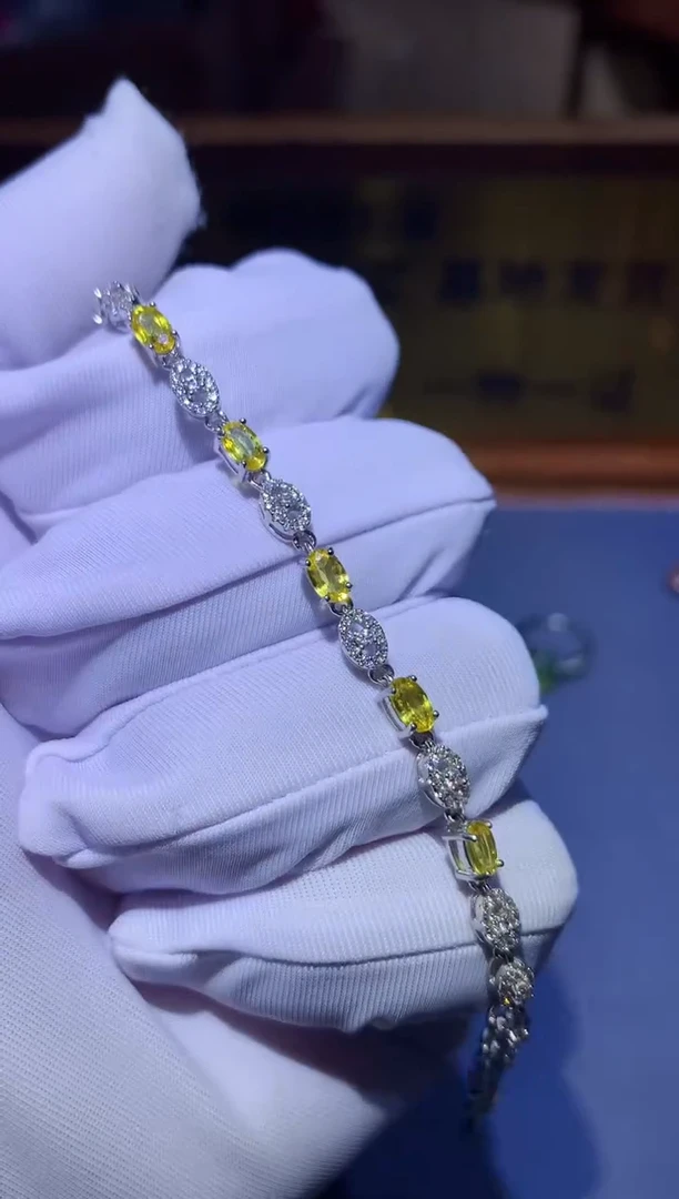 【闪购商品】蓝宝石手链银S925镶嵌........·