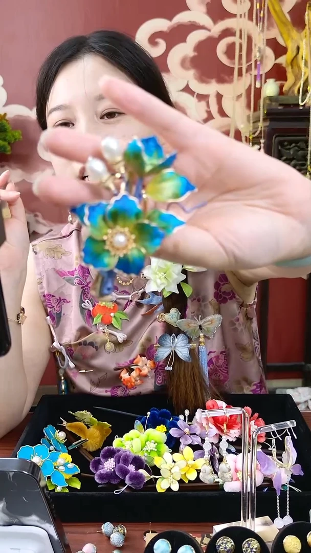 刺绣宋锦绒花002