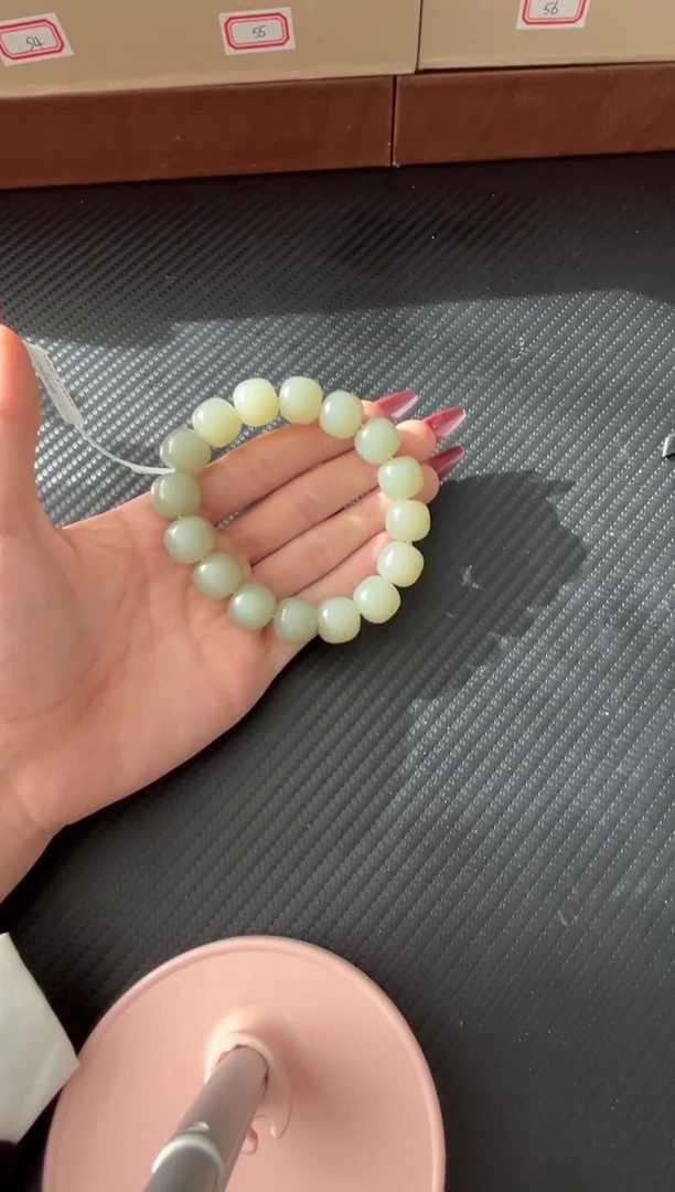 未镶嵌手串和田玉且末微色差近矿卡14手串